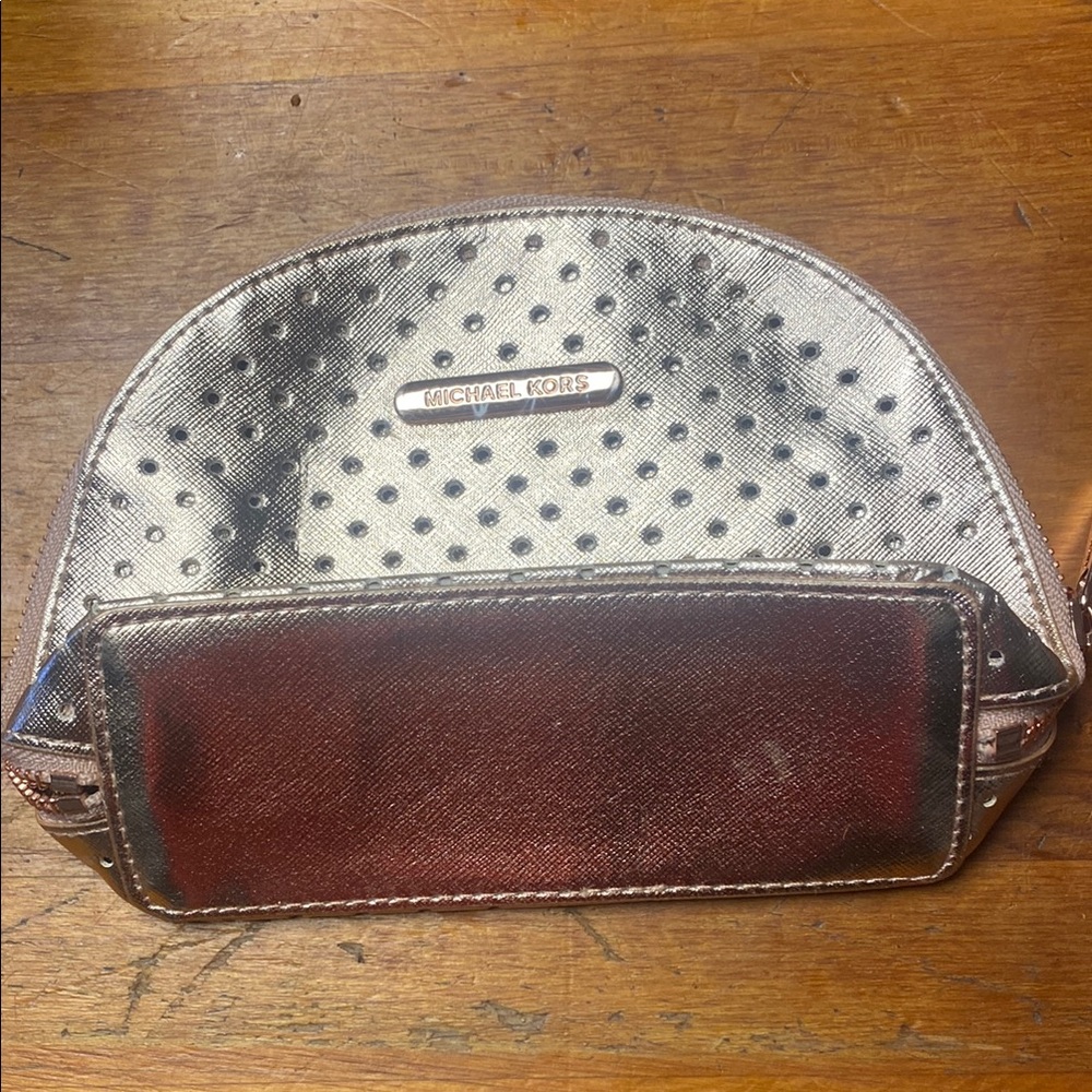Michael Kors Rose Gold Dotted Codmetics Pouch